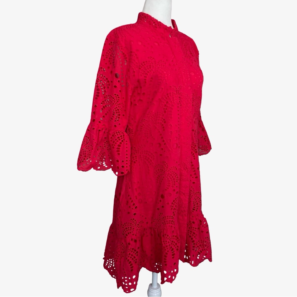 FARM Rio Red Eyelet Dress - Picture 3 of 14
